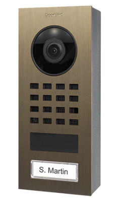 Doorbird D1101V Surface-Mount IP Video Door Station, 1 Call Button, Real burnished brass, D1101V-S, Part# 423873346