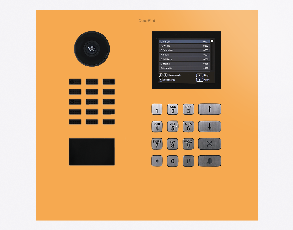 Doorbird D21DKH, IP VIDEO DOOR STATION, RAL 1017, stainless steel, powder-coated, semi-gloss, Part# 423888579