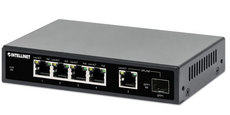 Intellinet IPS-0501G-91W, 5-Port Gigabit Ethernet PoE+ Switch with SFP Port, Part# 561822