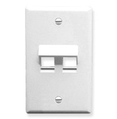ICC FACEPLATE, ANGLED, 1-GANG, 2-PORT, WHITE Stock# IC107DA2WH