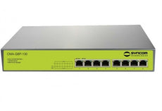 Syncom CMA-G8P-250 8-Port 10/100/100 Unmanaged Gibabit Ethernet Switch with 8-Port 802.3at PoE+ 240W Power Budget, Rack Mount Included, Stock# CMA-G8P-250