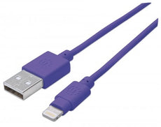 INTELLINET/Manhattan 394239 iLynk Lightning Cable  3ft PURPLE, Stock# 394239