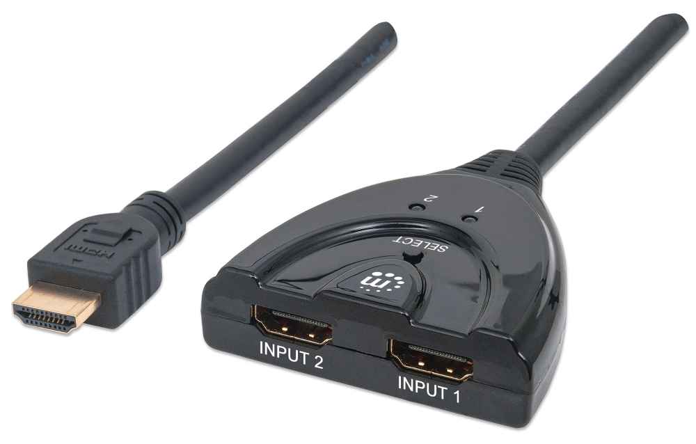 Manhattan 207416 1080p 2-Port HDMI Switch, Part# 207416