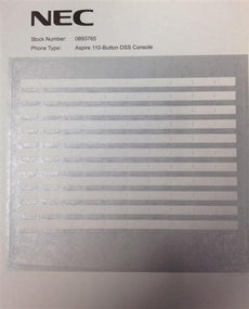 NEC DESI Laser Labels for the Aspire 110 Button DSS Console Stock # 0890051 Stock# 0893765 Silver