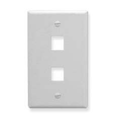 ICC FACEPLATE, FLAT, 1-GANG, 2-PORT, WHITE Stock# IC107F02WH