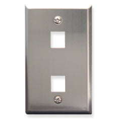 ICC FACEPLATE, STAINLESS STEEL,1-GANG,2-PORT Stock# IC107SF2SS