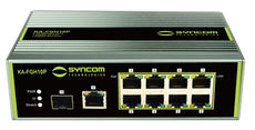 Syncom KA-FGH10P 8 Port Hardened Fast Ethernet PoE Switch with 1 Port Gigabit Ethernet Uplink and 1 Port SFP, Stock# KA-FGH10P