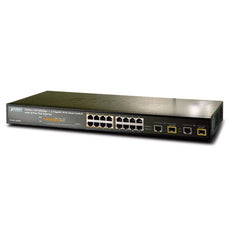 PLANET FGSW-1828PS 16-Port 10/100 (8-Port PoE) + 2-Port MiniGBIC/SFP Ethernet Web/Smart PoE Switch, Stock# FGSW-1828PS