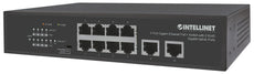 Intellinet IPS-08G02-120W, 8-Port Gigabit Ethernet PoE+ Switch with 2 RJ45 Gigabit Uplink Ports, Part# 561402