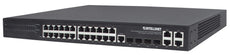 Intellinet IPS-28GM04-370W, 24-Port Gigabit Ethernet PoE+ Web-Managed Switch with 4 Gigabit Combo Base-T/SFP Ports, Part# 561426