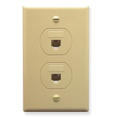 ICC WALL PLATE, DESIGNER, 2 VOICE 6P6C,IVORY Stock# IC630S66IV