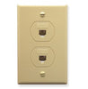 ICC WALL PLATE, DESIGNER, 2 VOICE 6P6C,IVORY Stock# IC630S66IV