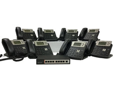 Yealink SIP-T23G Enterprise HD IP Phone w/(9Port POE Switch, 8 POE Ports, 8 Extra Coil Cords), Stock# SIP-T23G  NEW