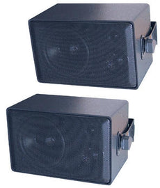 SPECO DMS3P 50W Weatherproof 3 Way Speakers  Black  Pair, Stock# DMS3P
