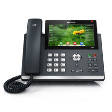 Yealink ~ Ultra-Elegant Color TouchScreen Gigabit Bluetooth HD Voice IP Phone w/ (4-Port POE Switch, 4 POE Ports, 4 Extra Coil Cords) ~ Stock# SIP-T48G ~ NEW