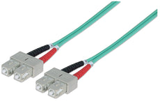INTELLINET Fiber Optic Patch Cable, Duplex, Multimode 33ft Aqua, Part# 750851
