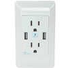 2 Port 2.1A USB Charger with AC 110-120V 15V Outlet Wall Plate, Stock# PD36268