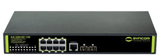 Syncom 8-Port 10/100/1G Managed Fast Ethernet Switch, 2 Gigabit Combo Fiber/TX Ports, 8-Port 802.3at PoE+, Stock# GM10P-150C