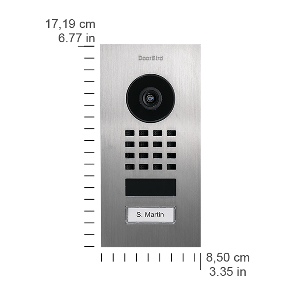 DoorBird IP Video Door Station D1101V Flush-mount, stainless steel V2A, brushed, incl. flush-mounting housing