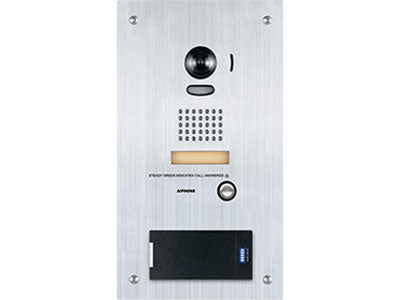 AIPHONE VIDEO DOOR STATION W/ HID RP10 MULTICLASS READER, FLUSH MOUNT STAINLESS STEEL, Part# IS-DVF-RP10