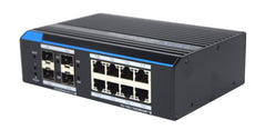 Syncom KA-GMH12 8-Port 10/100/1000 Managed Ethernet Switch + 4 SFP Ports, Wall Mount/Din Rail Mount, -40C to 75C, power supply (cord sold separately), Stock# KA-GMH12
