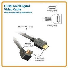 P568-006-RA - Tripp Lite 6ft High Speed Hdmi Cable Digital Video With Audio Right Angle Connector 4k X 2k - Tripp Lite