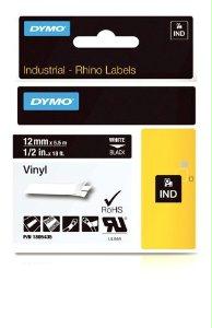 1805435 - Dymo Rhino 1/2in Black Vinyl-12mm - Dymo