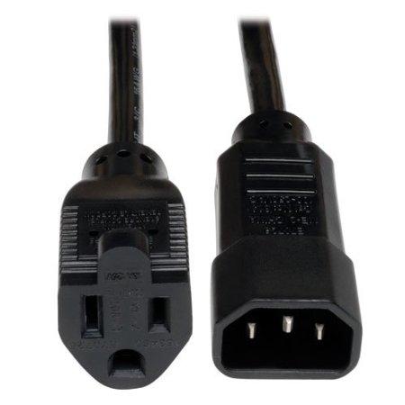 P002-001-10A - Tripp Lite 1ft Standard Computer Power Cord 10a 18awg C14 To 5-15r - Tripp Lite