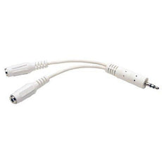P313-06N-WH - Tripp Lite 6in Mini Stereo Cable Adapter Y Splitter 3.5mm M To 2xf White 6inch - Tripp Lite