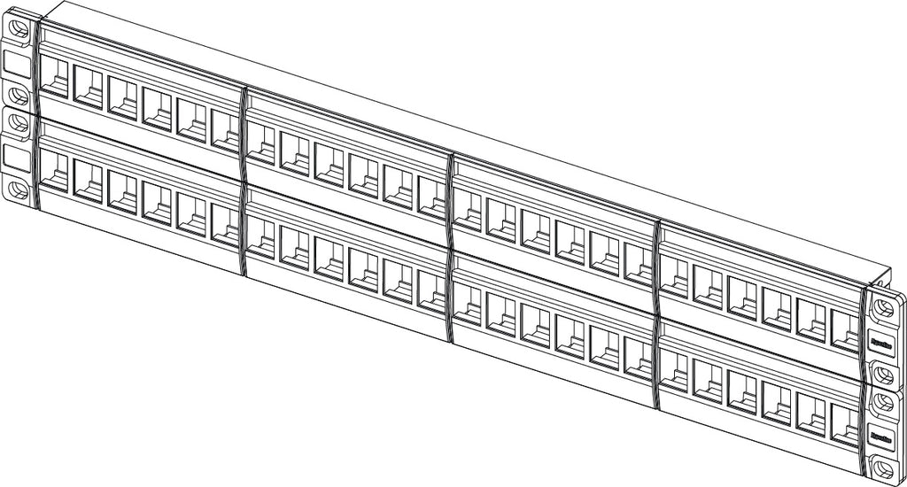 Modular Blank Patch Panel 48 Ports 2u