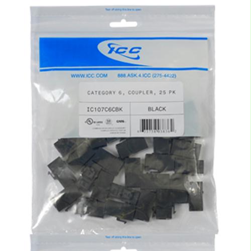 Module- Coupler- Cat 6 25 Pk- Black