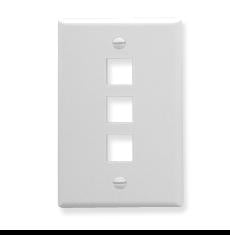Faceplate- Oversized- 3-port- White