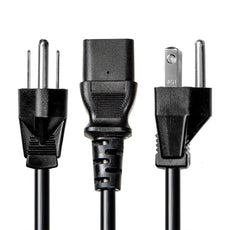 Rocstor 6ft/1.8m Premium Computer Power Cord NEMA 5-15 to C13 - Black, Part# Y10C111-B1