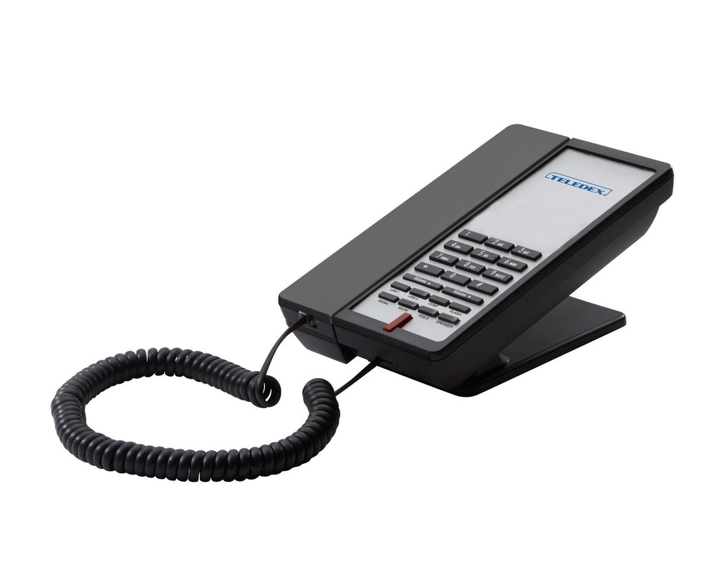 Teledex E200-Basic, E Series – Analog Corded Phone, 2 Line, Black, Part# EA012000S00T