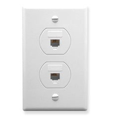 ICC WALL PLATE, DESIGNER, 2 VOICE 6P6C,WHITE Stock# IC630S66WH