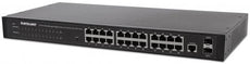 INTELLINET IES-24GM02, 24-Port Web-Managed Gigabit Ethernet Switch with 2 SFP Ports, Stock# 560917