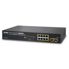 Planet 8-Port 10/100/1000T 802.3at PoE + 2-Port 100/1000X SFP Managed Switch, Stock# PN-GS-4210-8P2S