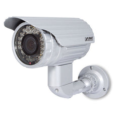 PLANET ICA-3350V IP66 Outdoor, 802.3af POE, 25M Infrared with ICR, IP Bullet Camera. 3.0 Megapixel, Sony Exmor Progressive CMOS, Vari-Focal, WDR, H.264/MPEG4/MJPEG,3GPP, Video Output, 2-way Audio, DI/DO, IPv6, PLANET DDNS, ONVIF, Stock# ICA-3350V