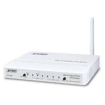 PLANET VRT-420N 802.11N WLAN, 2-WAN/Bandwidth-Failover, VPN/Firewall Router with 3-Port 10/100 Switch, Multiple SSID, & WPS, up to 25 tunnels, Stock# VRT-420N