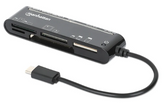 Manhattan USB-C to SD / microSD Card Reader, Part# 102681