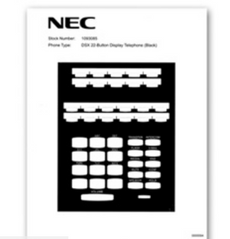 NEC DESI LBLS - DSX 34B (BK) 20/PK, 34-Key Phone Labels (Black) , Part# 1093083