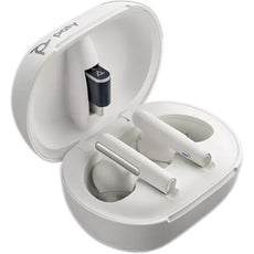 Poly Voyager Free 60+ UC Wireless Earbuds (USB-C Dongle, White Sand) 216755-02