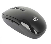 Manhattan MW6185 Wireless Optical USB Mouse, Black, Part# 190367
