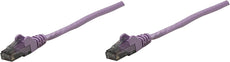 Intellinet IEC-C6-PRP-0.5, Network Cable, Cat6, UTP, RJ45 Male / RJ45 Male, 0.15 m (0.5 ft.), Purple, Part# 392990