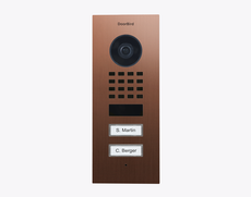 Doorbird D1102V-F, FLUSH-MOUNT IP VIDEO DOOR STATION,, Bronze-finish as PVD coating, stainless steel, brushed, Part# 423869646