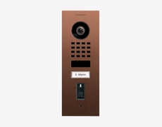 Doorbird D1101FV-F, FINGERPRINT 50 FLUSH-MOUNT IP VIDEO DOOR STATION, Bronze-finish as PVD coating, stainless steel, brushed, Part# 423872196
