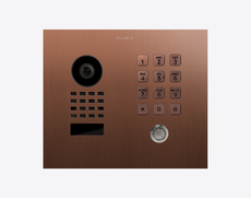 Doorbird D1101KH-C-F, CLASSIC FLUSH-MOUNT IP VIDEO DOOR STATION, Bronze-finish as PVD coating, stainless steel, brushed, Part# 423873308