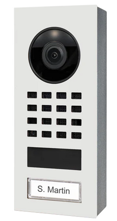 Doorbird D1101V-S, Surface-Mount IP Video Door Station, 1 Call Button, RAL 9016, Stainless steel, Powder-Coated, semi-gloss, Part# 423873353