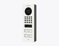 Doorbird D1102V-S, SURFACE-MOUNT IP VIDEO DOOR STATION, RAL 9016, stainless steel, powder-coated, semi-gloss, Part# 423873476