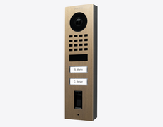Doorbell D1102FV-S, FINGERPRINT 50 SURFACE-MOUNT IP VIDEO DOOR STATION, Real burnished brass, Part# 423873551